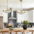 Mid Century Gold Pendant Light with Frosted Glass Shade